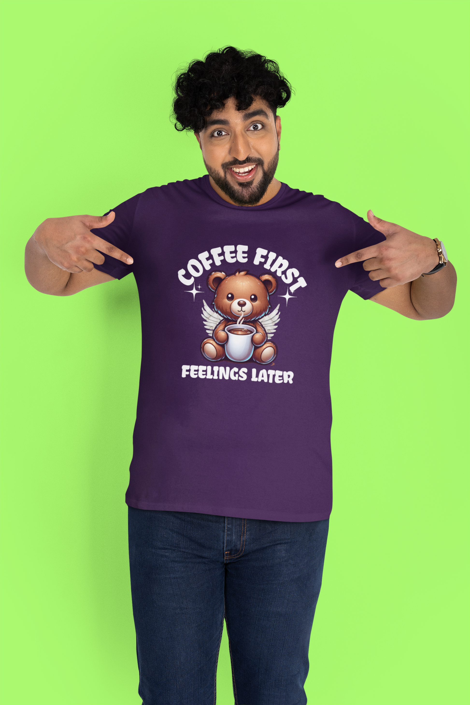 Coffee First, Feelings Later T-Shirt - Chubby Tribe