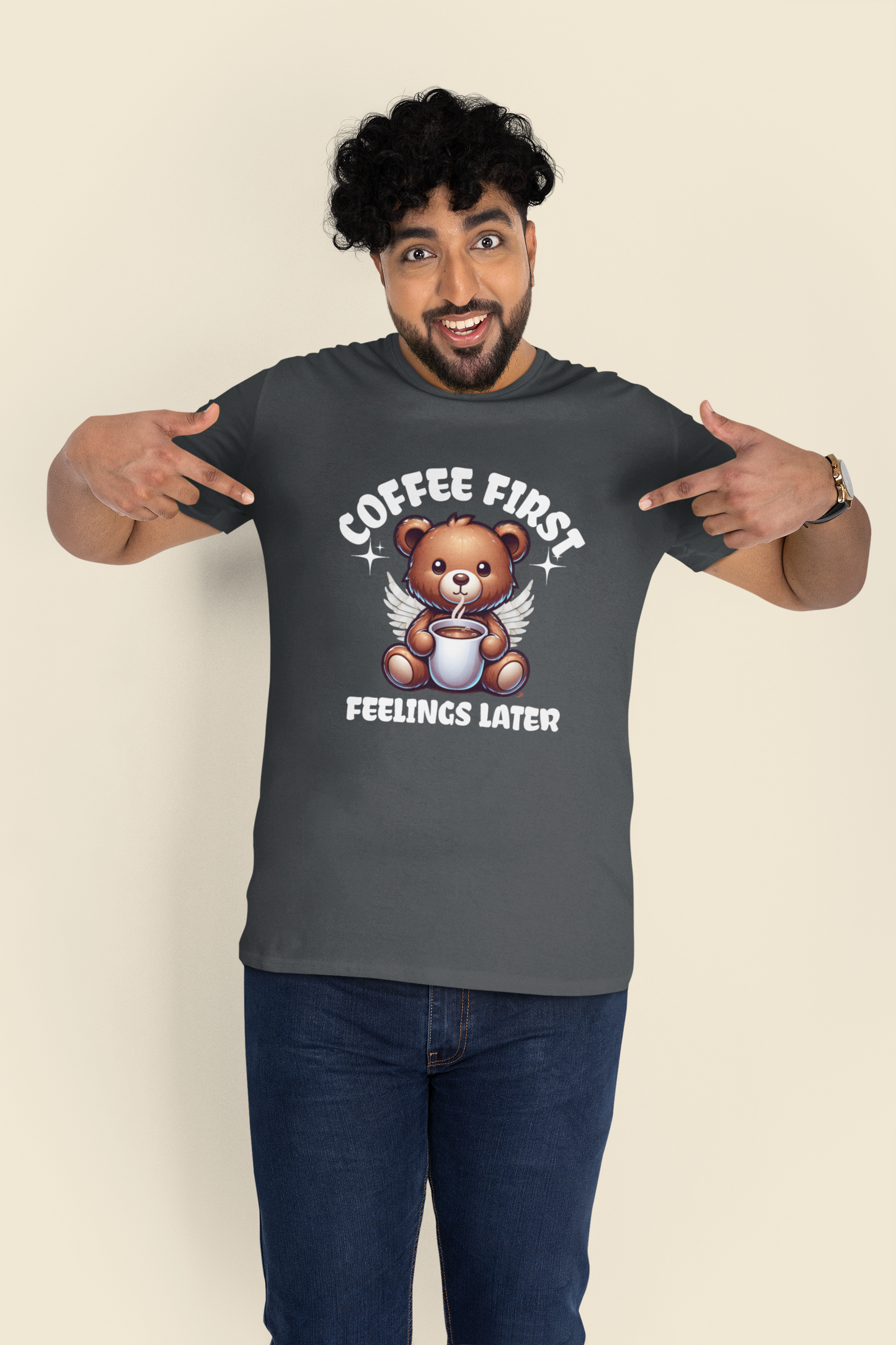 Coffee First, Feelings Later T-Shirt - Chubby Tribe