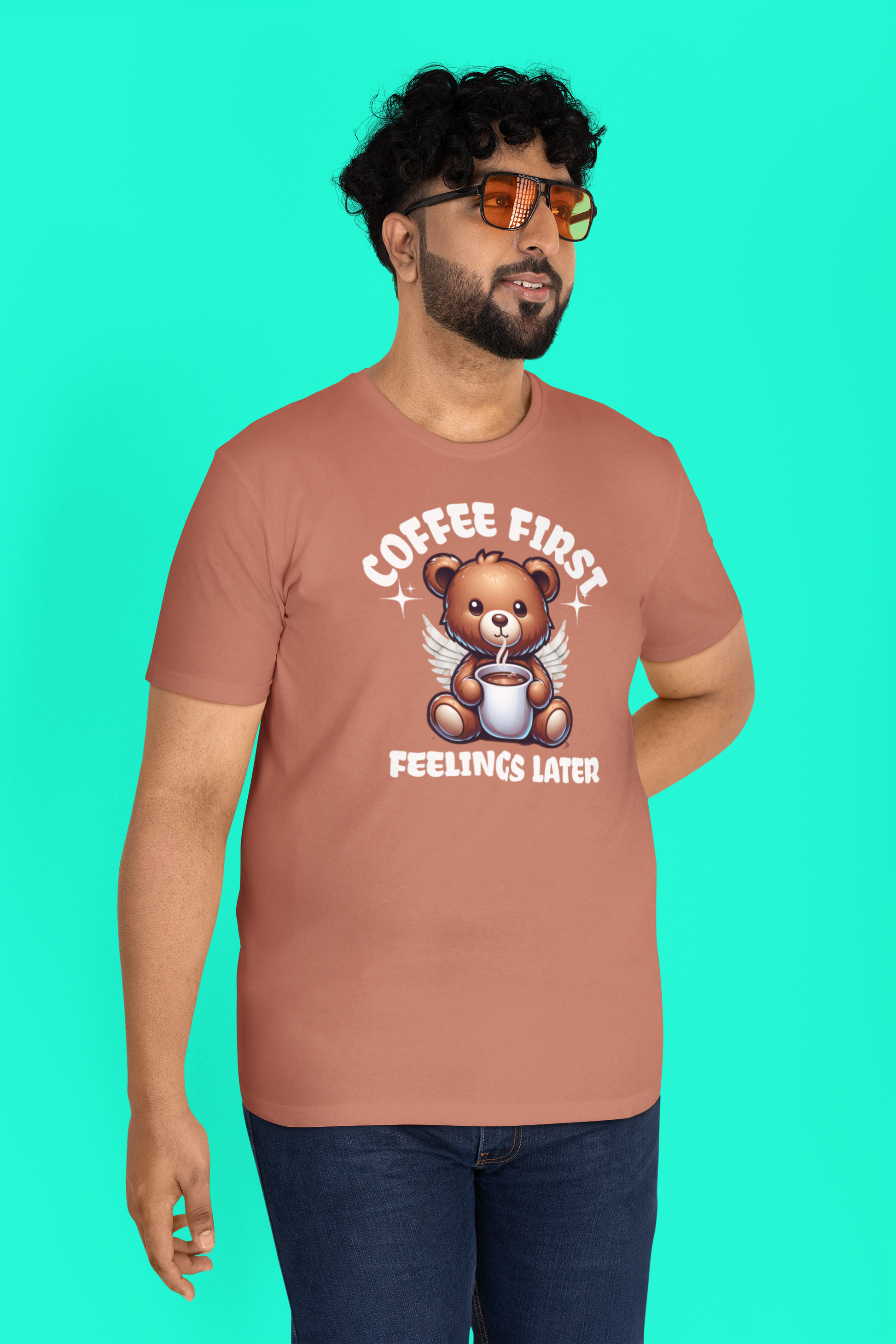 Coffee First, Feelings Later T-Shirt - Chubby Tribe