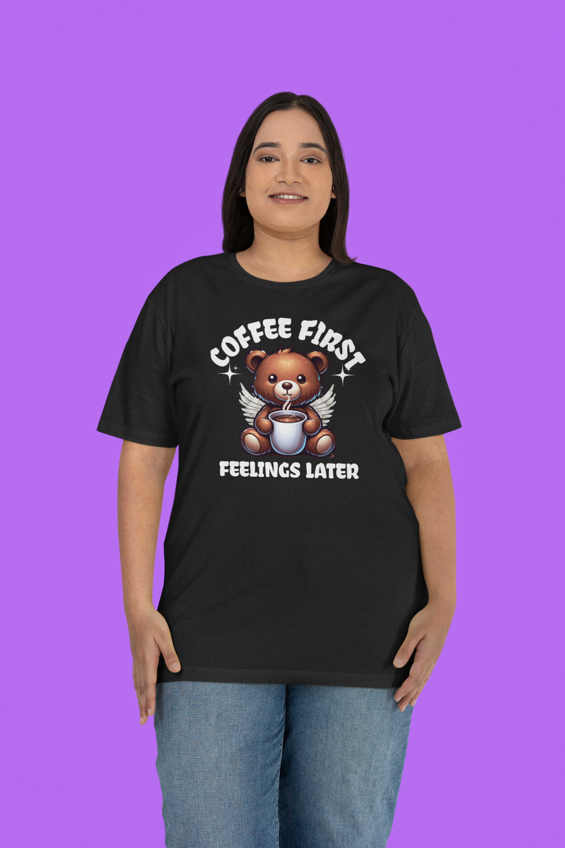 Coffee First, Feelings Later T-Shirt - Chubby Tribe