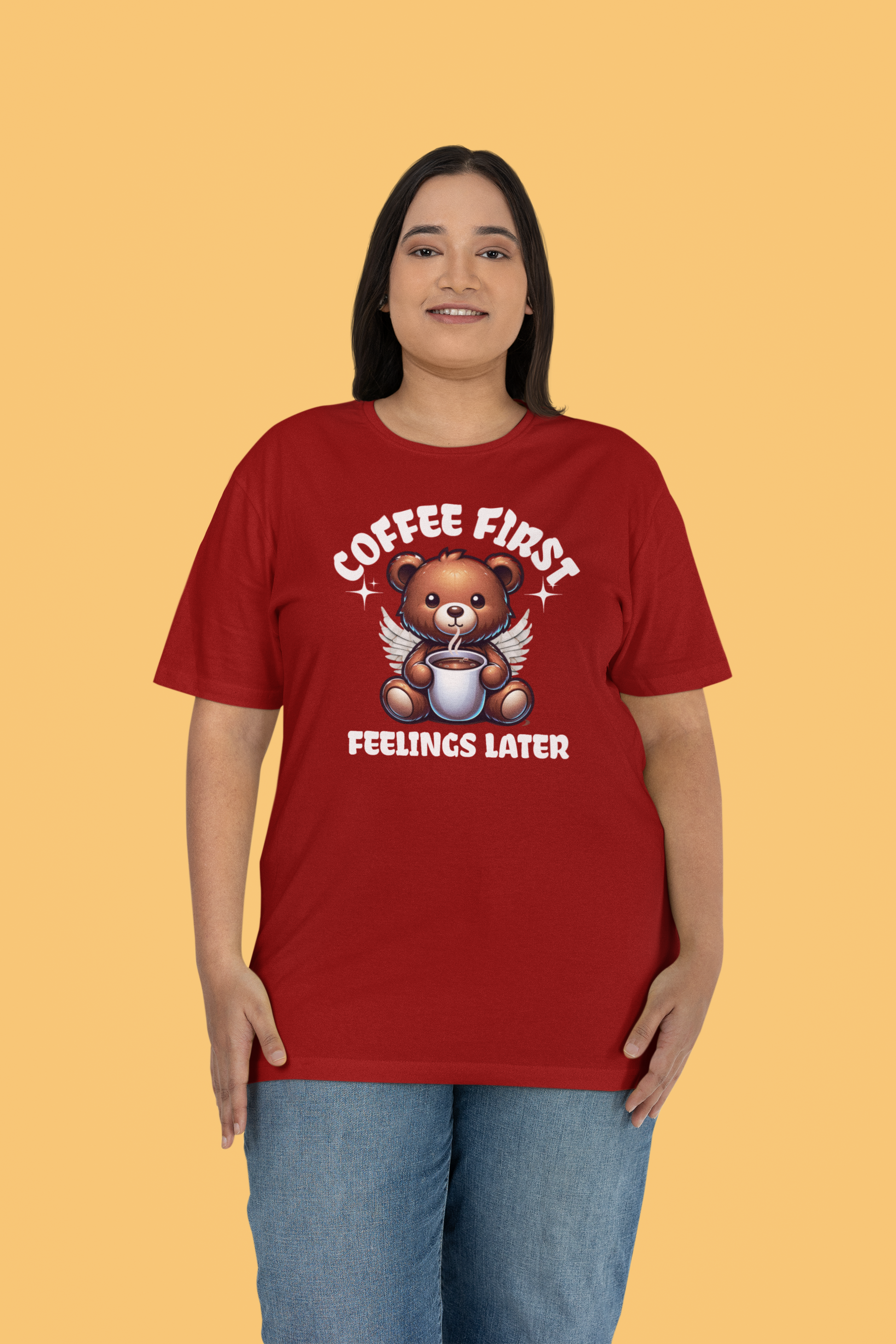 Coffee First, Feelings Later T-Shirt - Chubby Tribe